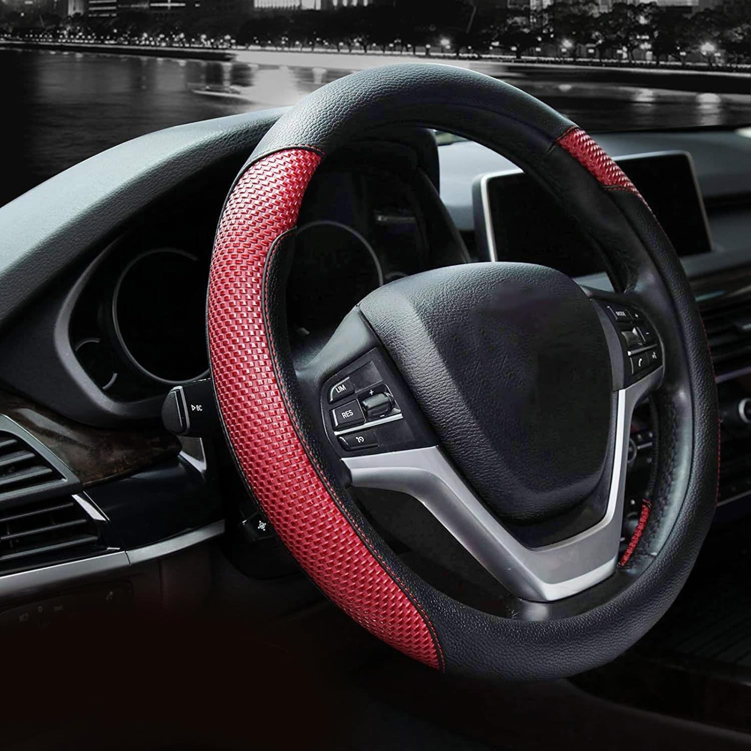 Cross-border hot selling new ice silk car steering wheel cover, breathable and non-slip car steering wheel cover for all seasons