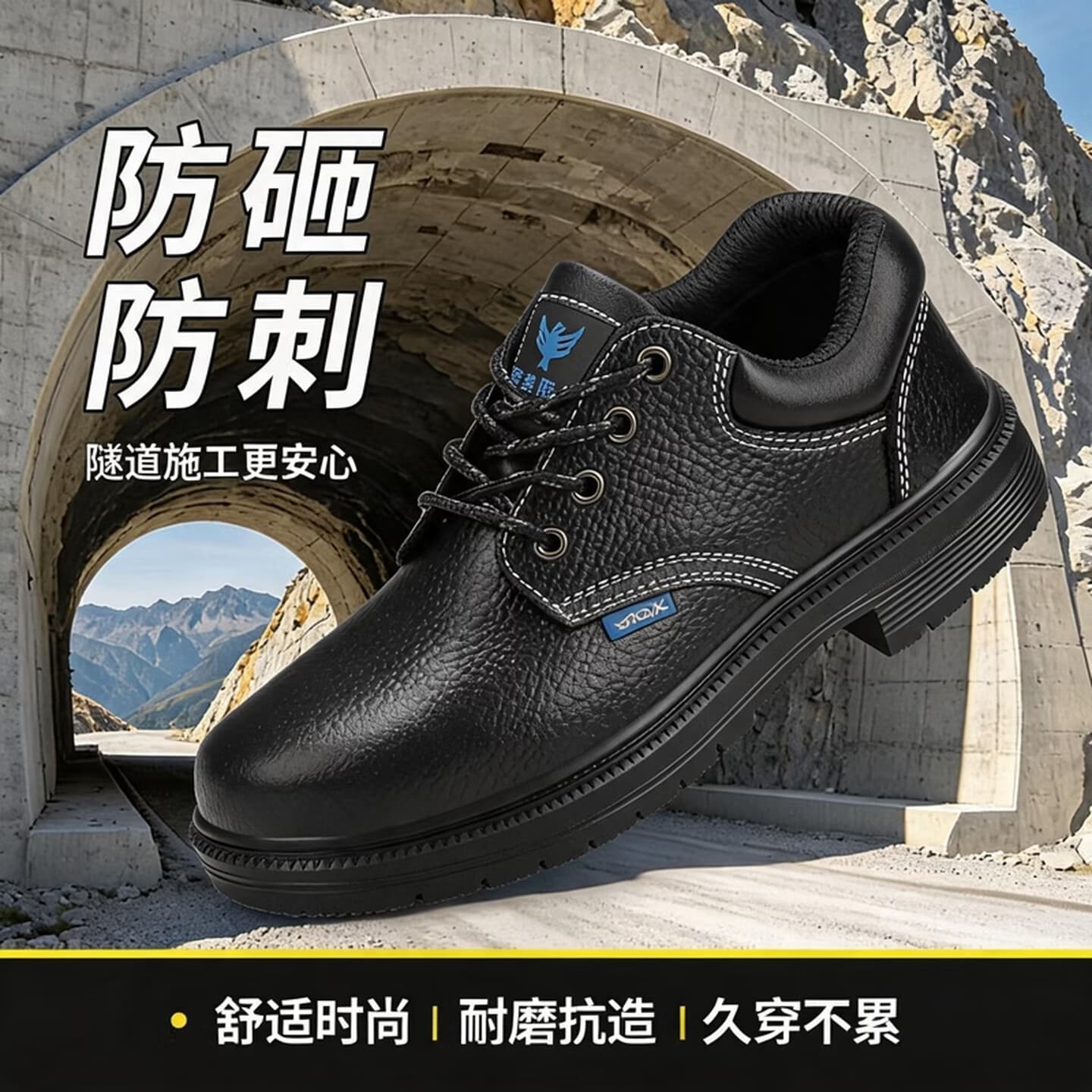 Fumeier Safety Shoes for Men, Steel Toe, Anti-Smash, Anti-Puncture, Tunnel Construction, Wear-Resistant Work Shoes [Durable]