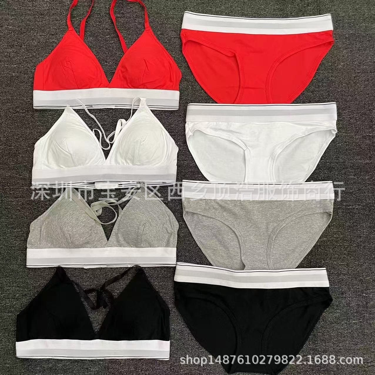 Guess You Crave Women's Bra and Panty Set Wire-Free Backless Triangle Cup Bikini Underwear