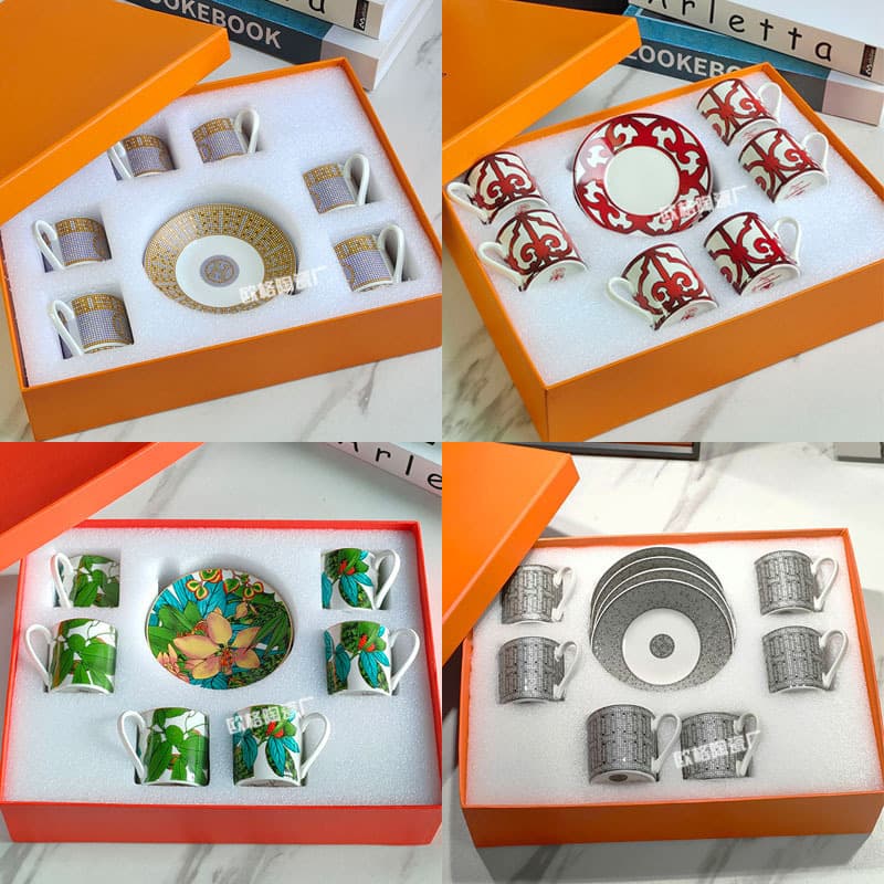 Middle East Style 12-Piece Espresso Coffee Cups And Plates Simple Personalized Home Office Afternoon Tea Set Dubai
