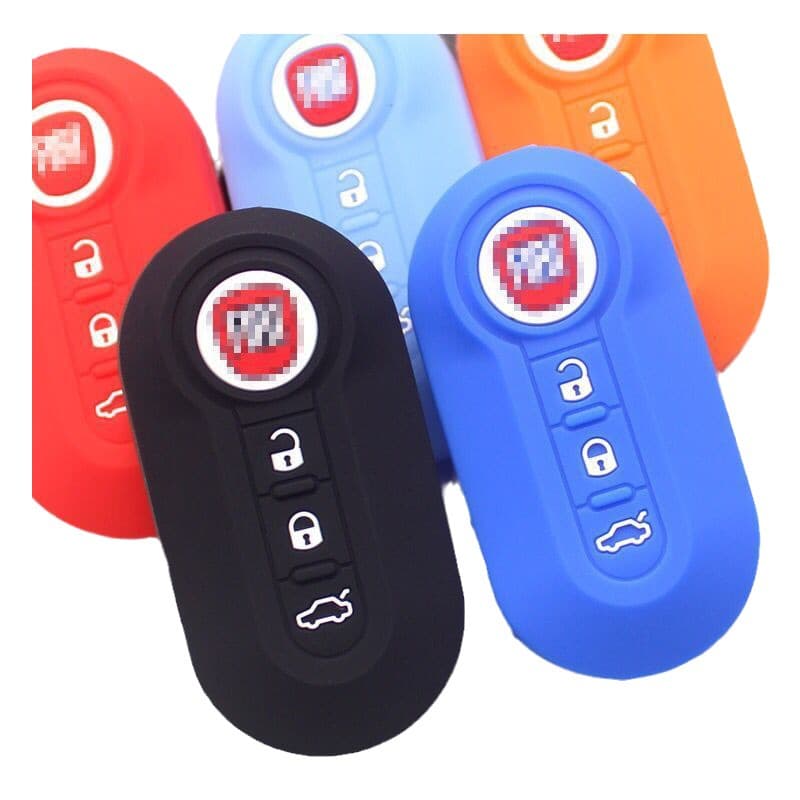 Silicone Key Case Cover for Fiat Car Key Fob - Fiat 500, Bravo Key Protector