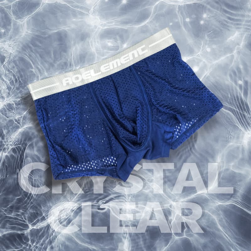 Men's Boxer Briefs Summer Mesh Breathable Seamless Lightweight Quick-Dry U-Shaped Pouch 4-Pack