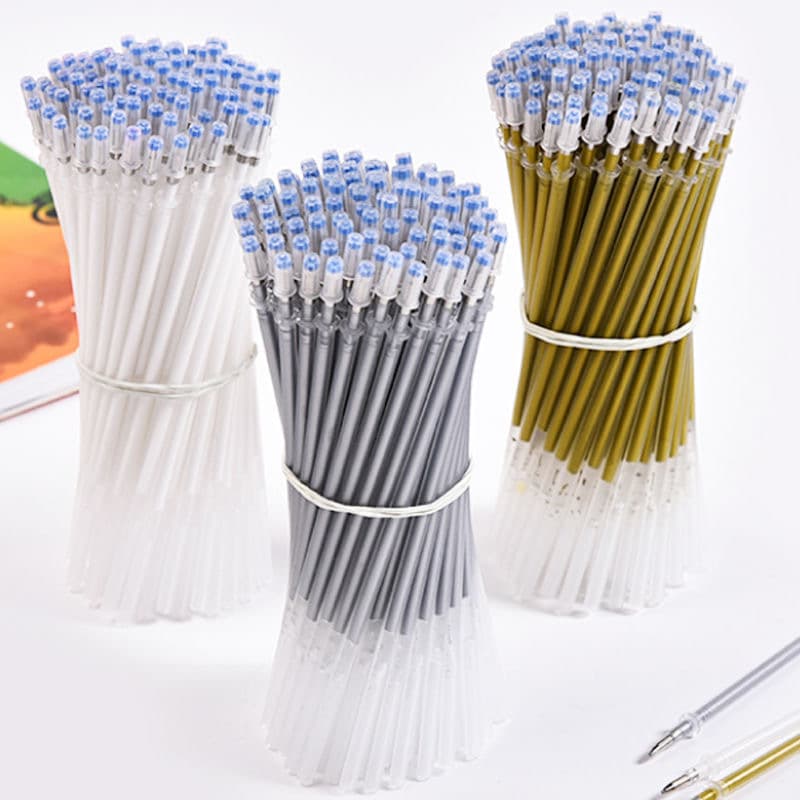 White high-gloss pen refill, gold and silver fluorescent pen refill, DIY black cardboard handbook pen, color neutral pen refill wholesale