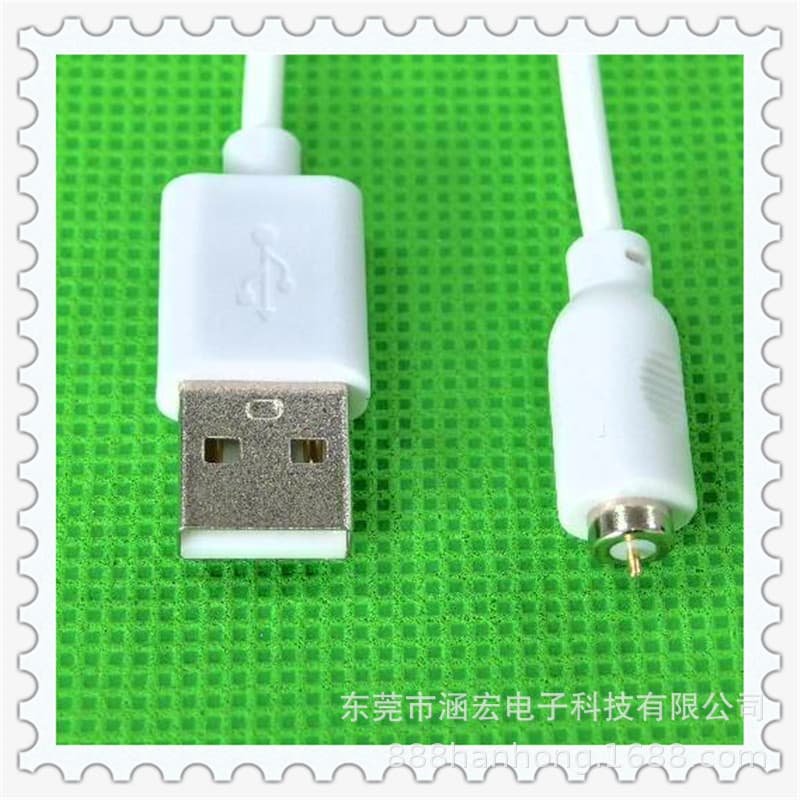 6MM Round Magnetic Charging Cable for Adult Intimate Products, 6MM POGOPIN Angled Single-Point Charging