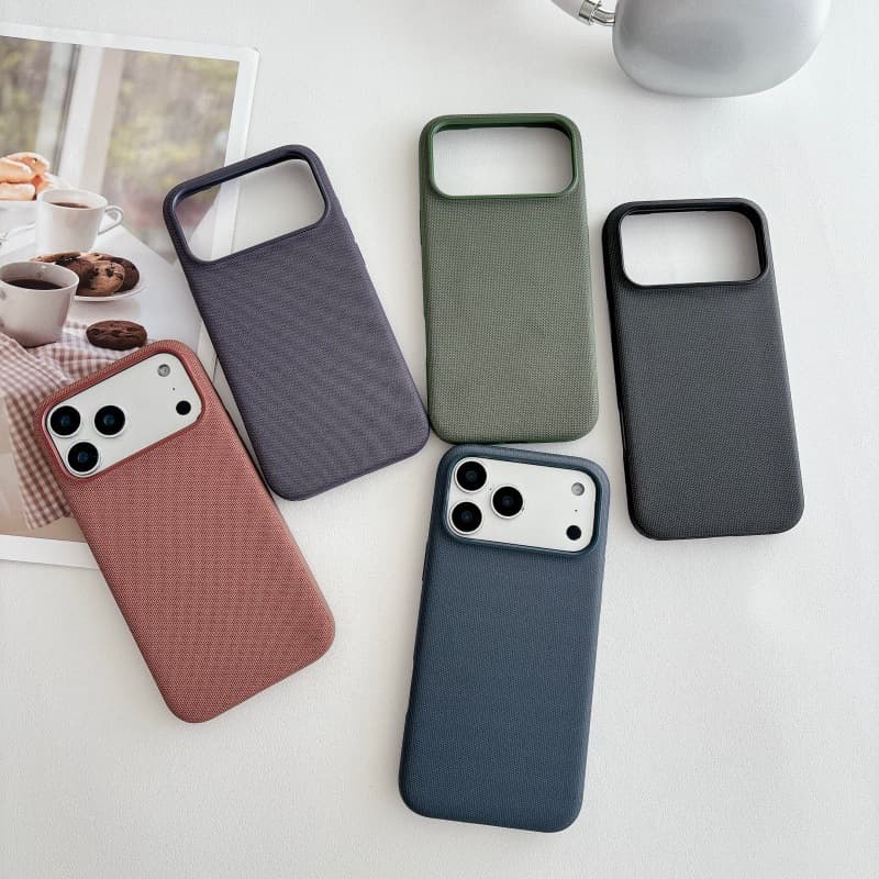 Suitable for iPhone 17 Pro Max Tech Fabric Phone Case, Apple 17 Pro Full Coverage Built-in Magnetic Protective Cover