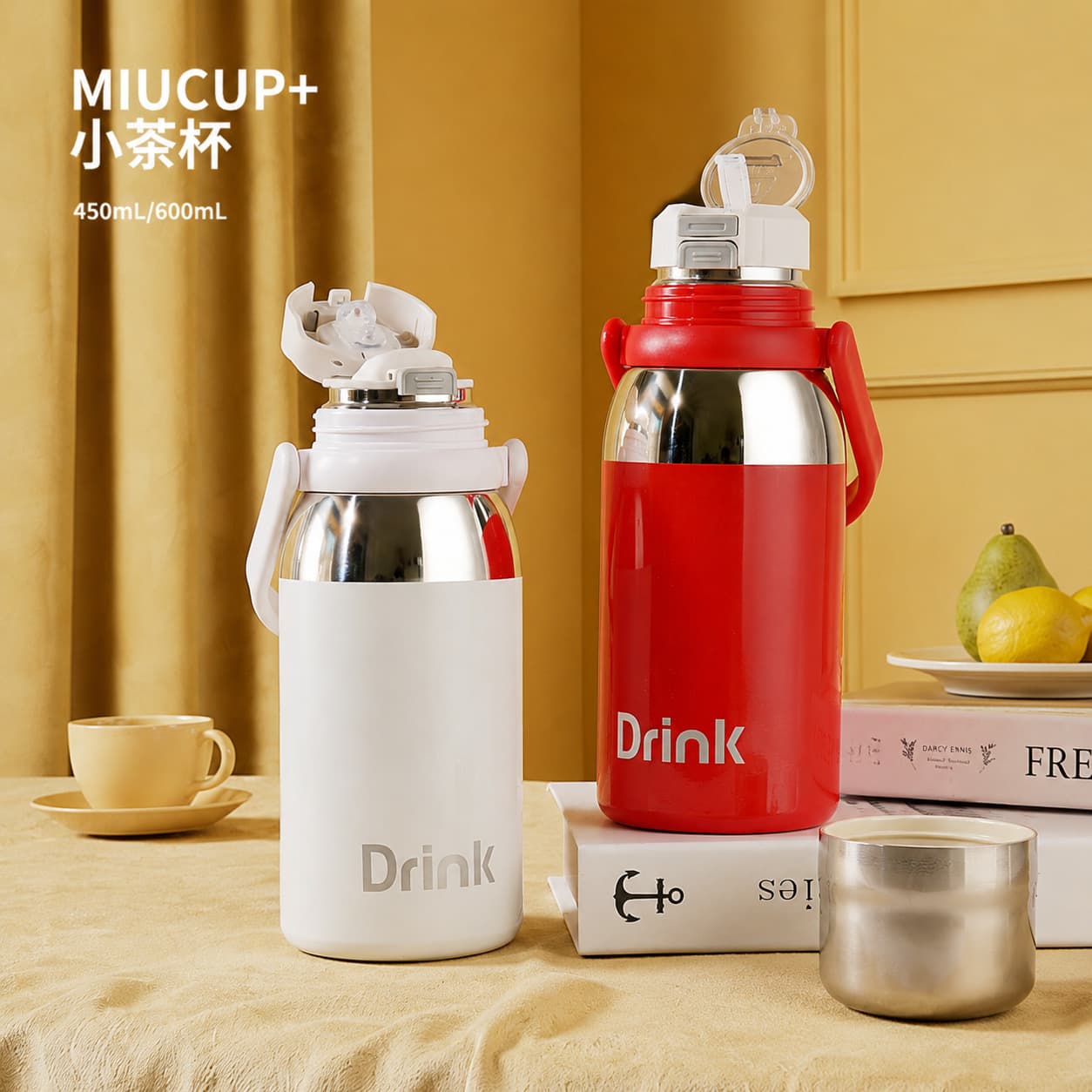 High-End Stainless Steel Insulated Cup Large Capacity Home Gym Water Bottle Portable Outdoor Cup Hot and Cold Retention