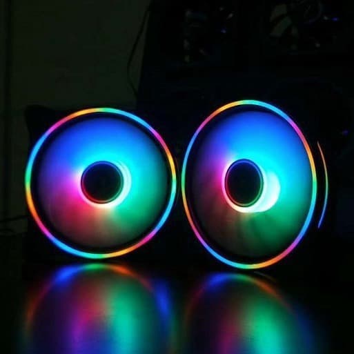 RGB PC Case Fan 12cm Desktop Computer Cooling Fan Colorful Aurora Eclipse AURA Fan
