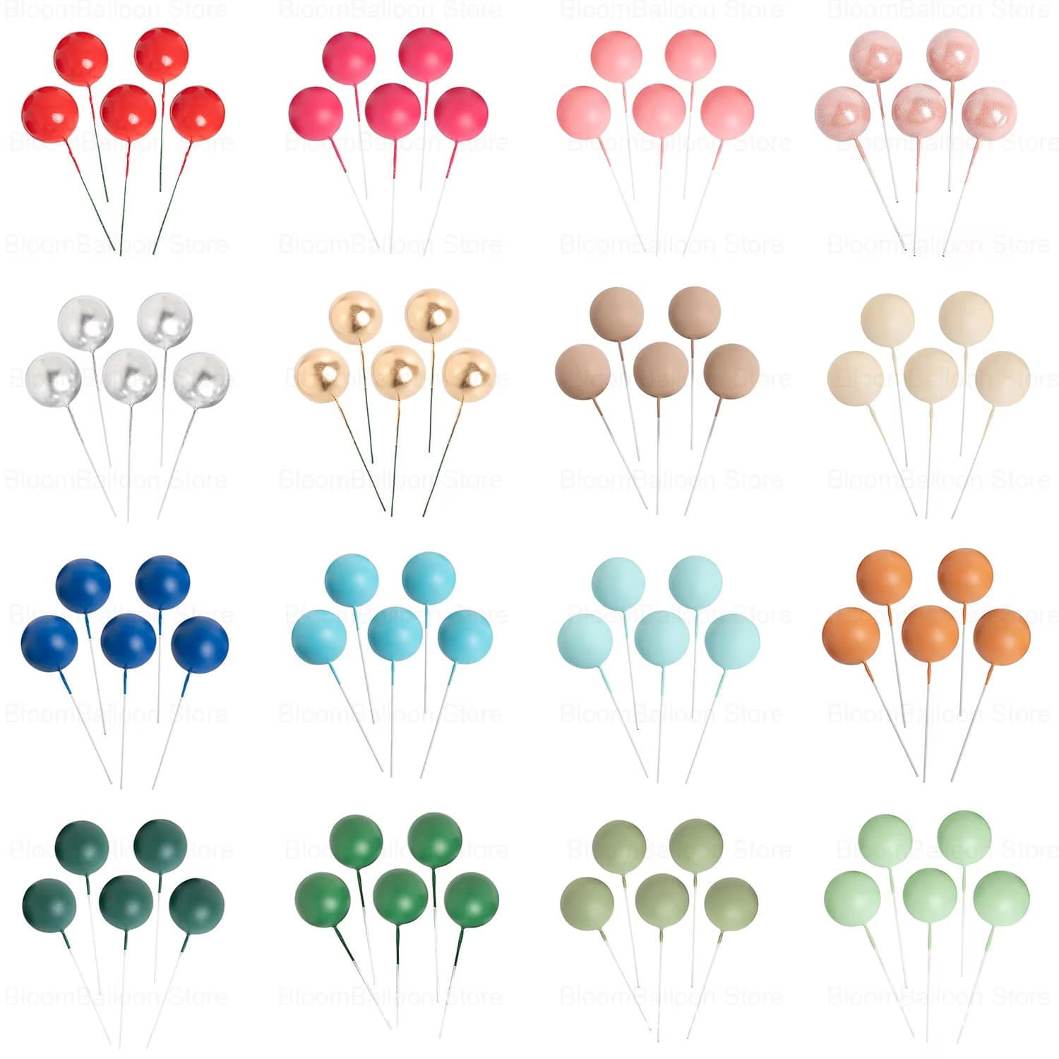Cross-border bestseller cake decorations, ultra-hard gold and silver balls, Christmas balls, colorful spheres, baking decorations, 5-piece set in stock.