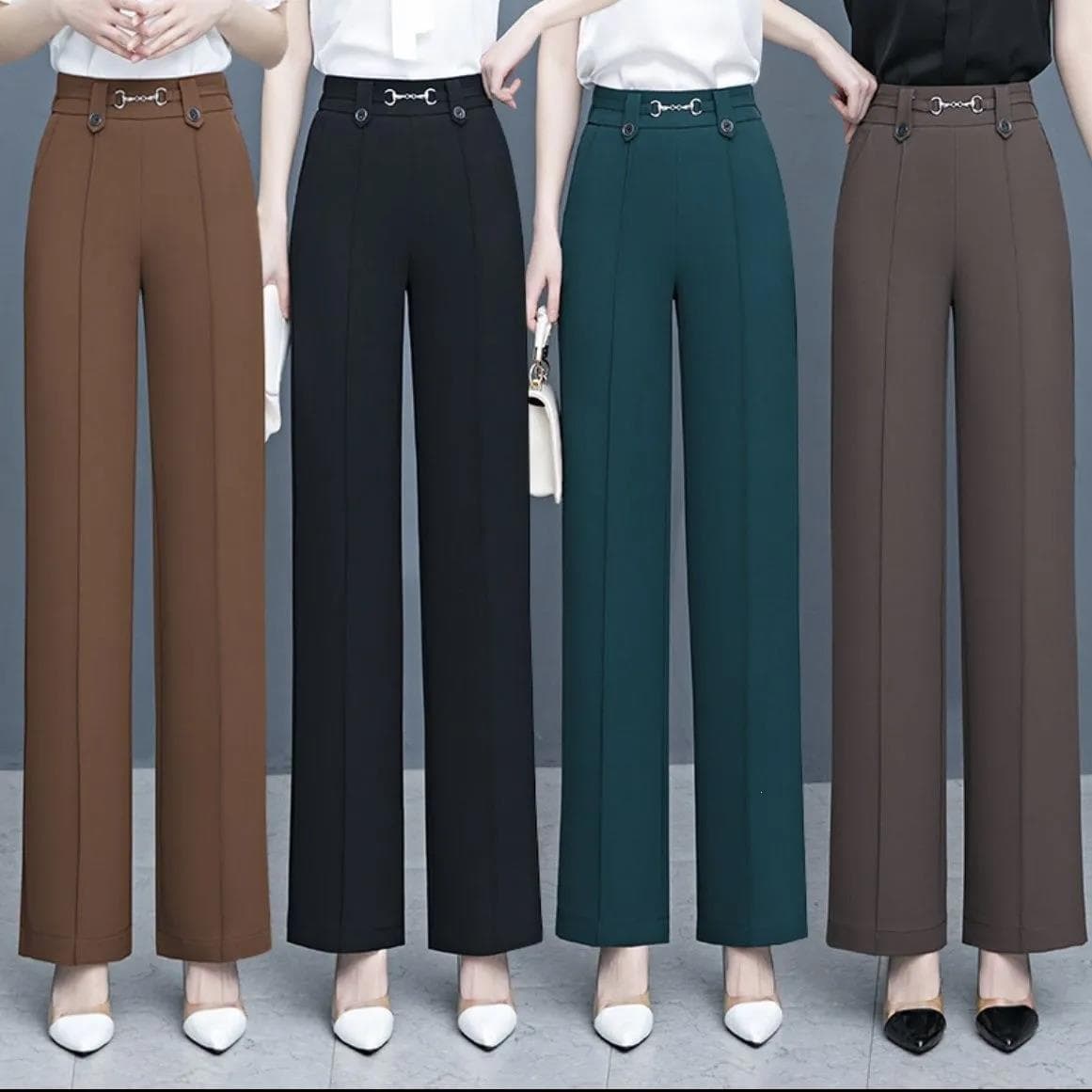 High-Waist Draped Straight-Leg Pants Elegant Women's Trousers 2026 Spring Slim Fit Middle-Aged and Elderly Mother Loose Pants
