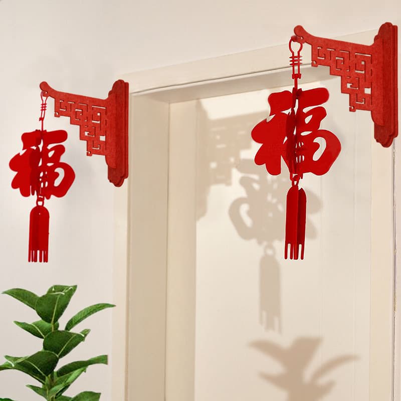 Decorative Hanging Lantern with Fortune Character for Spring Festival, Living Room, Corridor, Shopping Mall, Home Decoration Wall