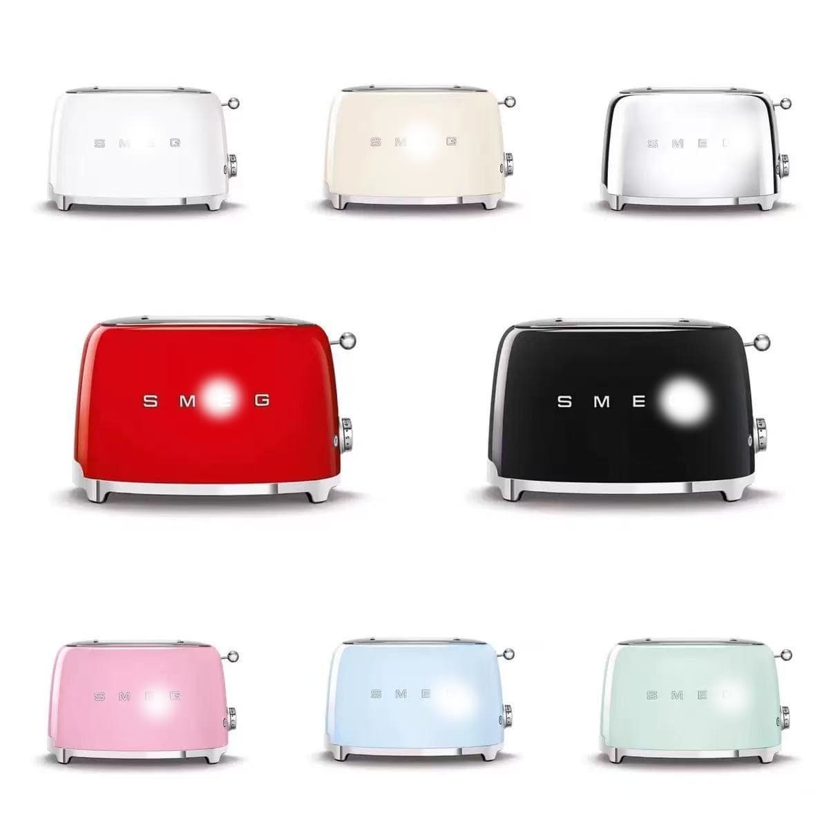 European standard SMEG retro 2-slice toaster, breakfast machine, household, two round plugs