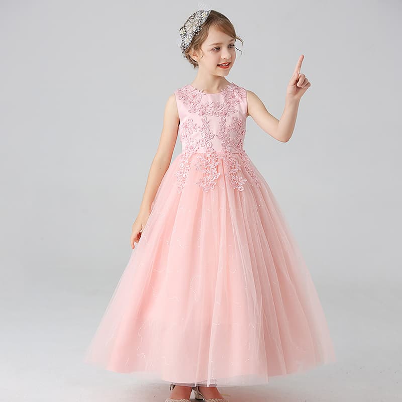 Cross-Border Children's Princess Dress, Sleeveless Puffy Wedding Dress, High-End Piano Performance Dress