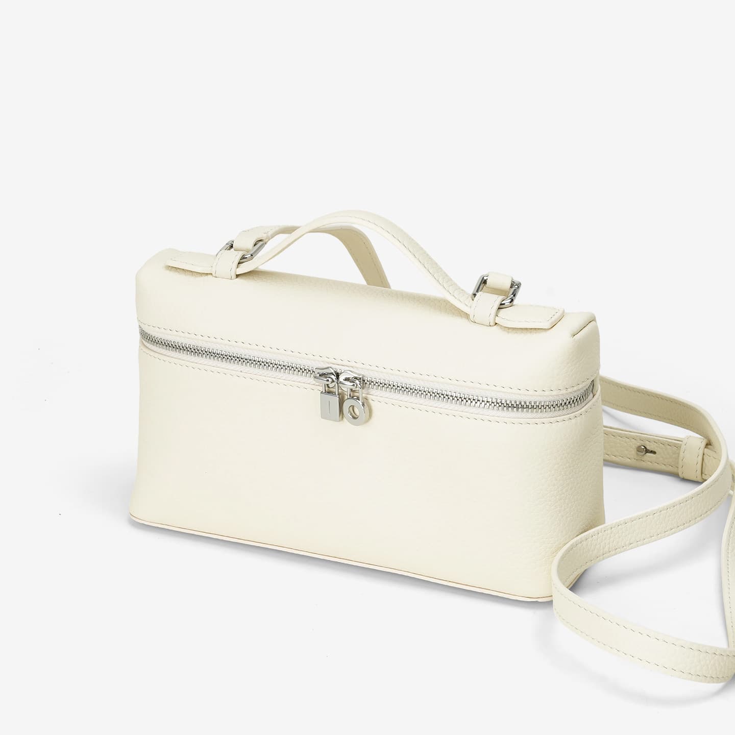 LP Lunch Box Bag Imported Original Leather Crossbody Small Bag for Women Double Zipper Handbag Cosmetic Bag Shoulder Crossbody Bag