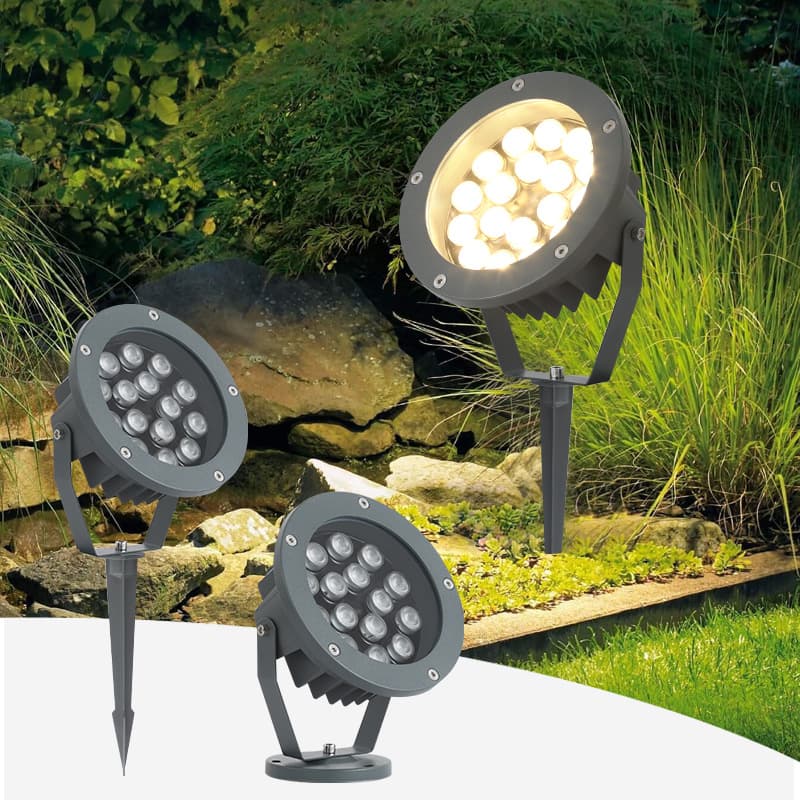 LED tree spotlight, colorful tree projection light, lawn light, 220V residential landscape garden courtyard plug-in ground spike light.