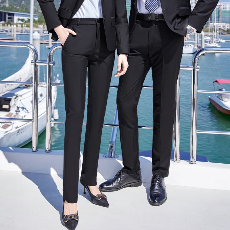 Men's and women's suit trousers black spring and summer Korean style slim straight trousers trousers trousers work overalls