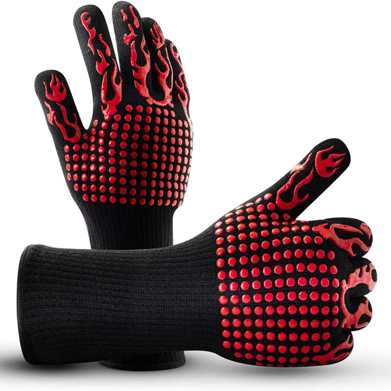 High Temperature Resistant Silicone Gloves BBQ Gloves Oven Gloves Microwave Gloves Wear-Resistant Protective Gloves