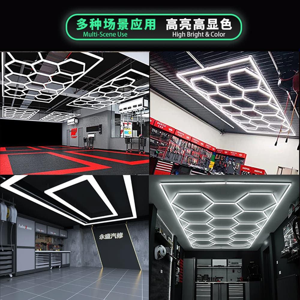 Car Detailing Hexagonal LED High-Brightness Aluminum PC Popular Honeycomb Light Tube