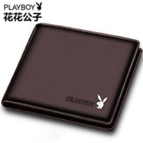 Playboy Men's Wallet Leather Billfold Youth Student Horizontal Trendy Authentic Slim Short Wallet