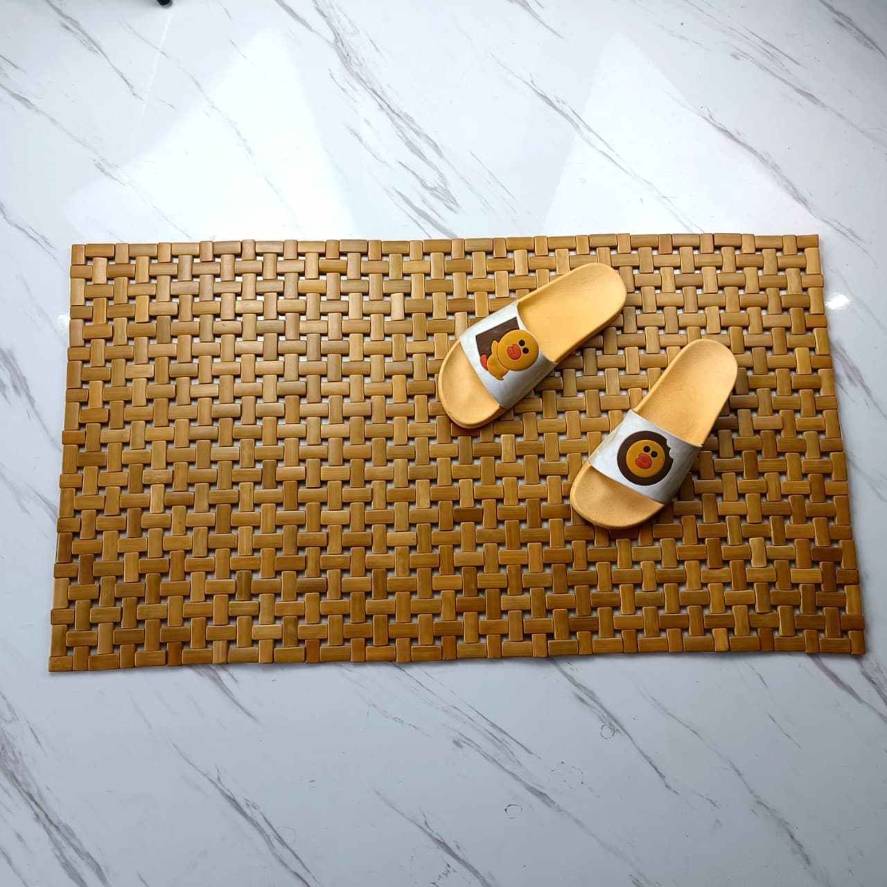 Bamboo Mat Bamboo Bathroom Floor Mat Bamboo Woven Mat Bamboo Anti-Slip Mat Bathroom Foot Mat Thickened Bamboo Block Water-Absorbing Floor Mat