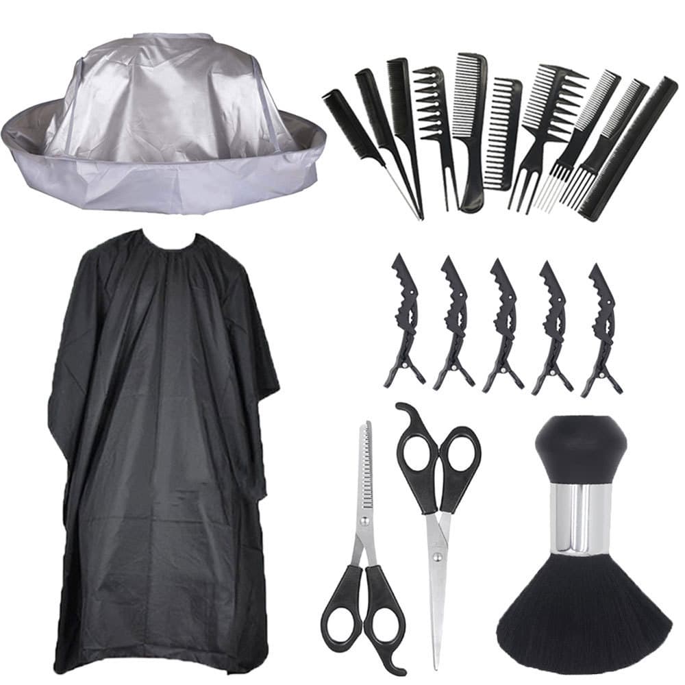 20-Piece Hairdressing Tool Set: Comb, Cape, Apron, Scissors, Hair Clips, Hair Brush, Dye and Treatment Accessories