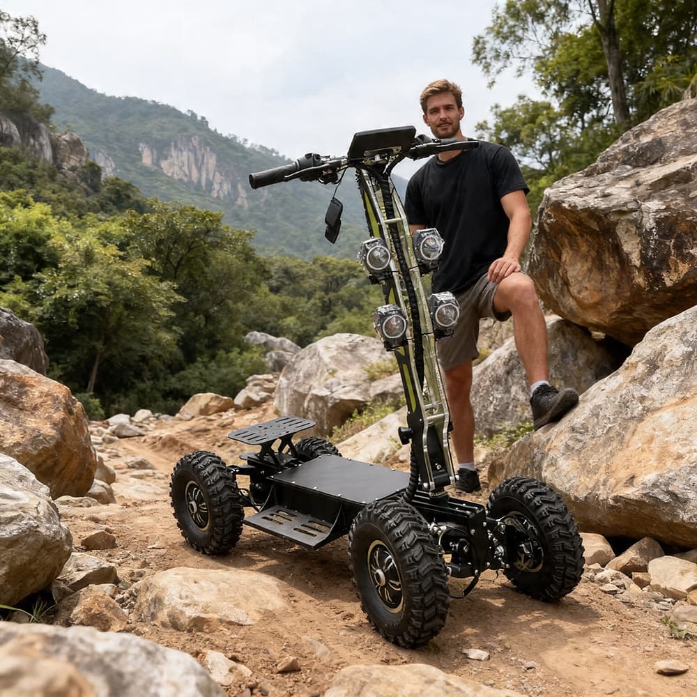 MIA 13-inch Four-Wheel Electric Scooter, High-Speed Dual-Drive Four-Wheel Drive Off-Road Vehicle, Outdoor Military Police Patrol Scooter, Foldable