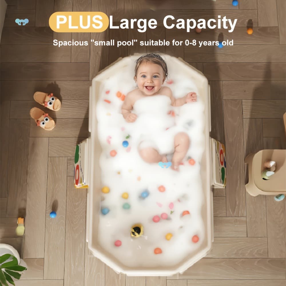 1pc Kids Portable Collapsible Bathtub, PVC Material, Slip-Resistant Cross-Border