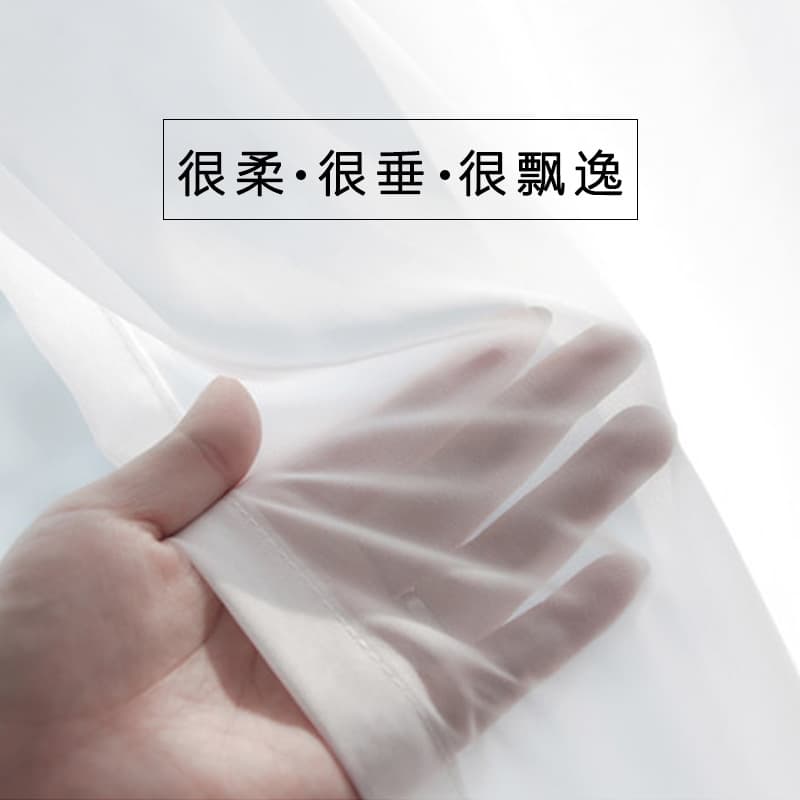 Solid Color Curtain Sheer Chiffon Voile Hotel Guesthouse Window Sheer Engineering Large Production Volume Competitive Price Multiple Engineering Curtains Customization