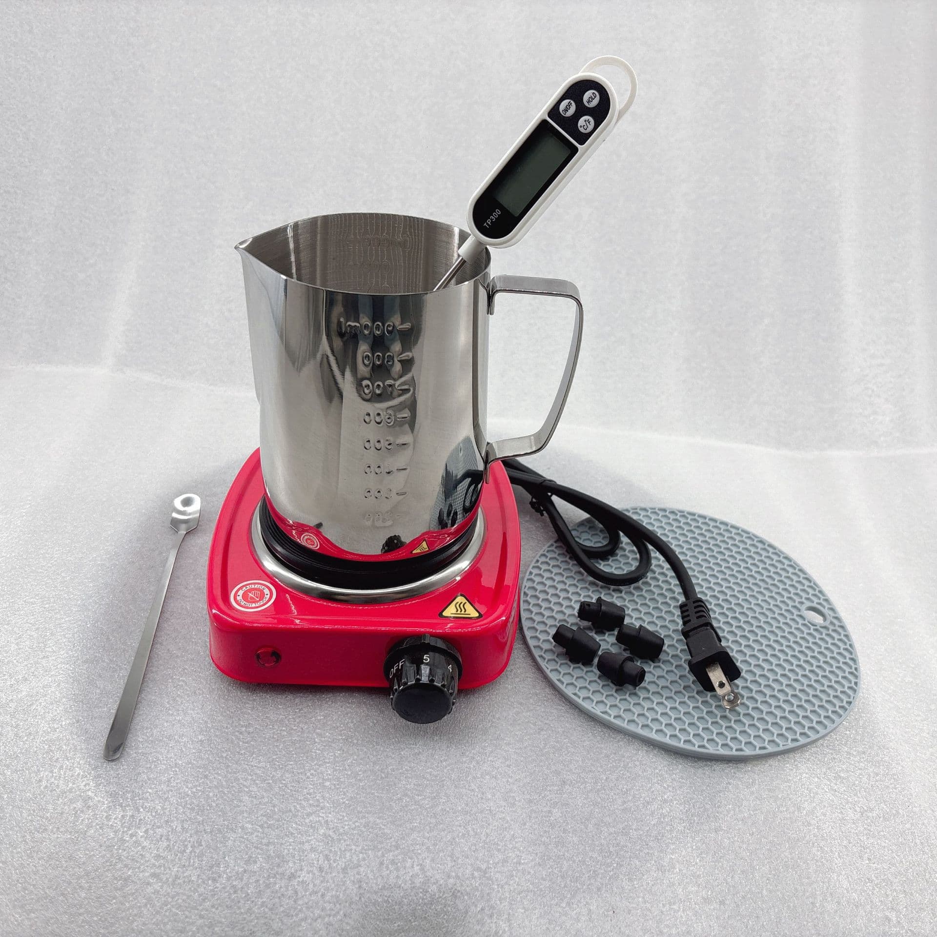Handmade Candle Soy Wax Candle Making Kit with Wax Melter Including Melting Pot, Electric Stove, Thermometer