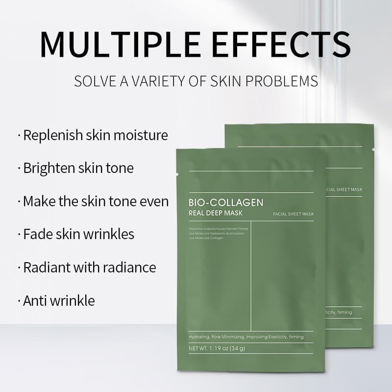 Cross-Border Products Korean White Translucent Mask Collagen Anti-Wrinkle Green Box Biodance Split Mask