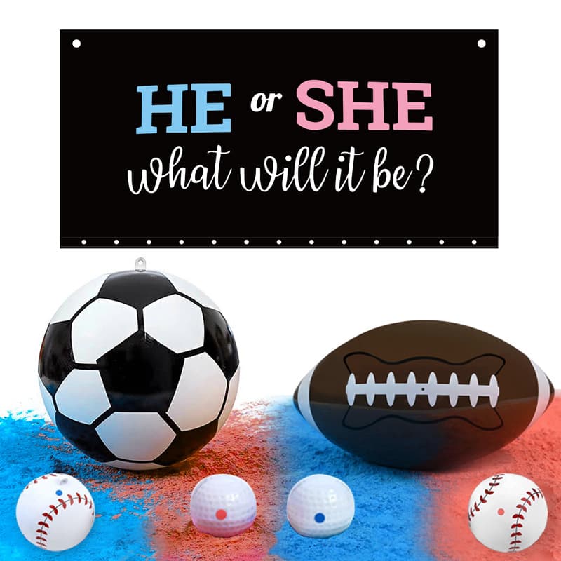 Gender Reveal Football Golf Ball Gender Reveal Birthday Party Baseball Balloon Bag Wholesale