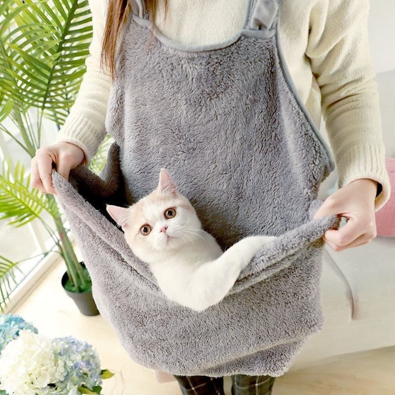 Thickened Cat Pet Apron with Pocket for Holding Cats, Anti-Scratch Front Carry Bag, Wholesale Trendy Design