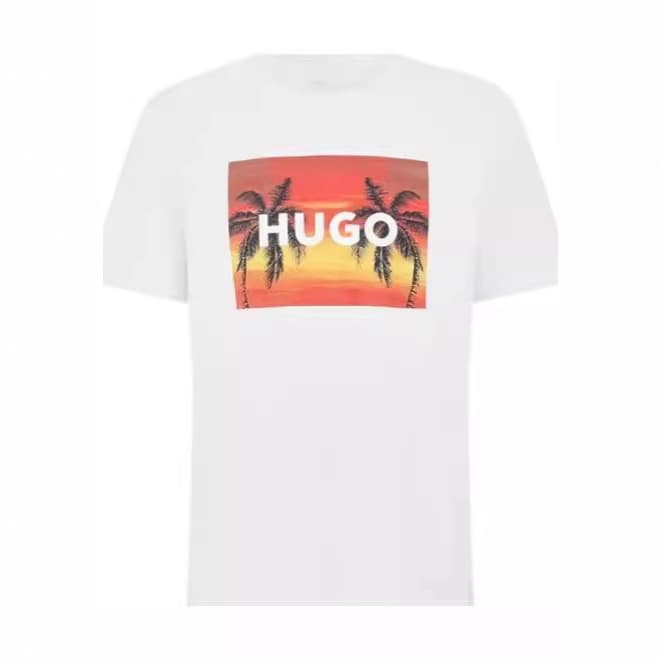 Men's Summer Palm Tree Print T-Shirt, New Fashionable and Versatile Casual Crew Neck