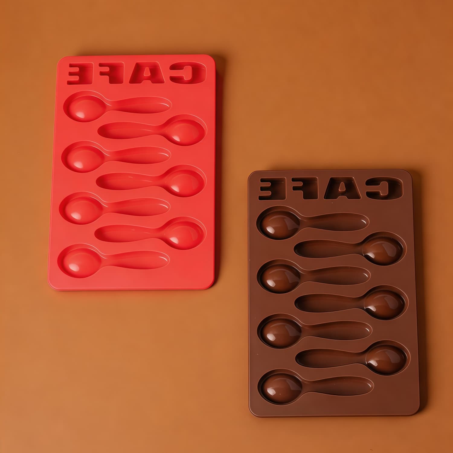 7-Piece Chocolate Spoon Mold Set 358 Chocolate Silicone Mold Cake Pudding Dessert Mold Soap Baking Tools Blue