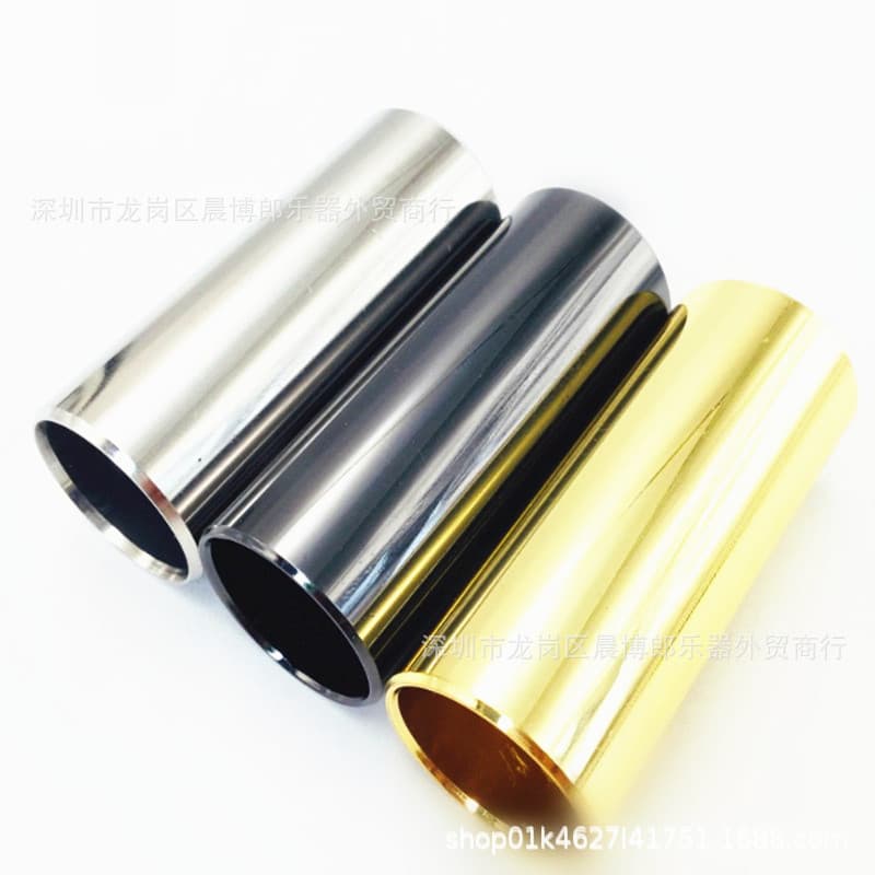 Stainless Steel Guitar Slide Bar for Acoustic and Electric Guitar, Metal Finger Slide, Gold Silver Black