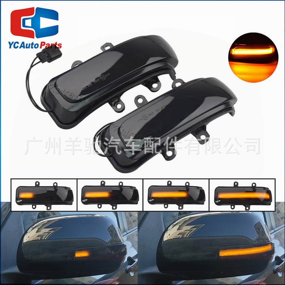 For Toyota RAV4 Highlander 4Runner Car Rearview Mirror Signal Turn Light Dynamic Flowing Light