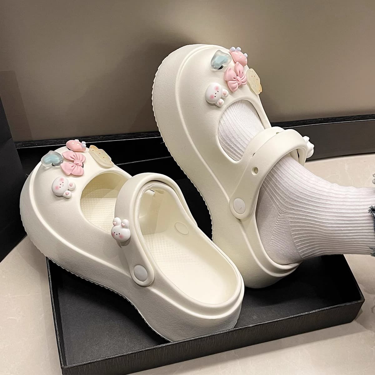 Mary Jane Eva Platform Shoes Women's Summer Outdoor 2024 New Style Beach Sandals and Slippers for Women