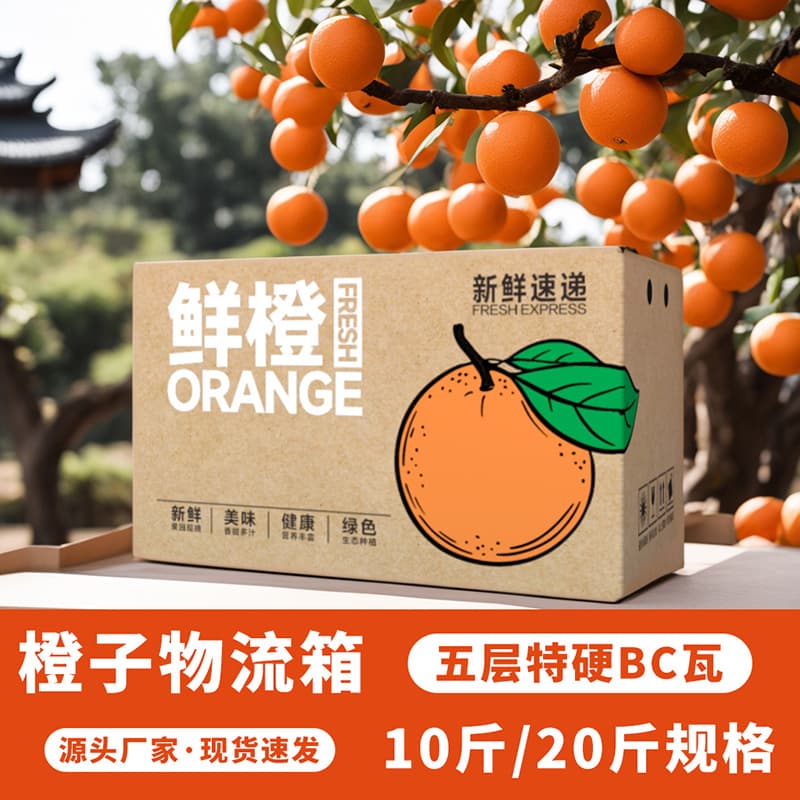 Gannan navel orange packaging carton 5-10 catties Ehime rock sugar orange extra hard express box logistics packaging box wholesale
