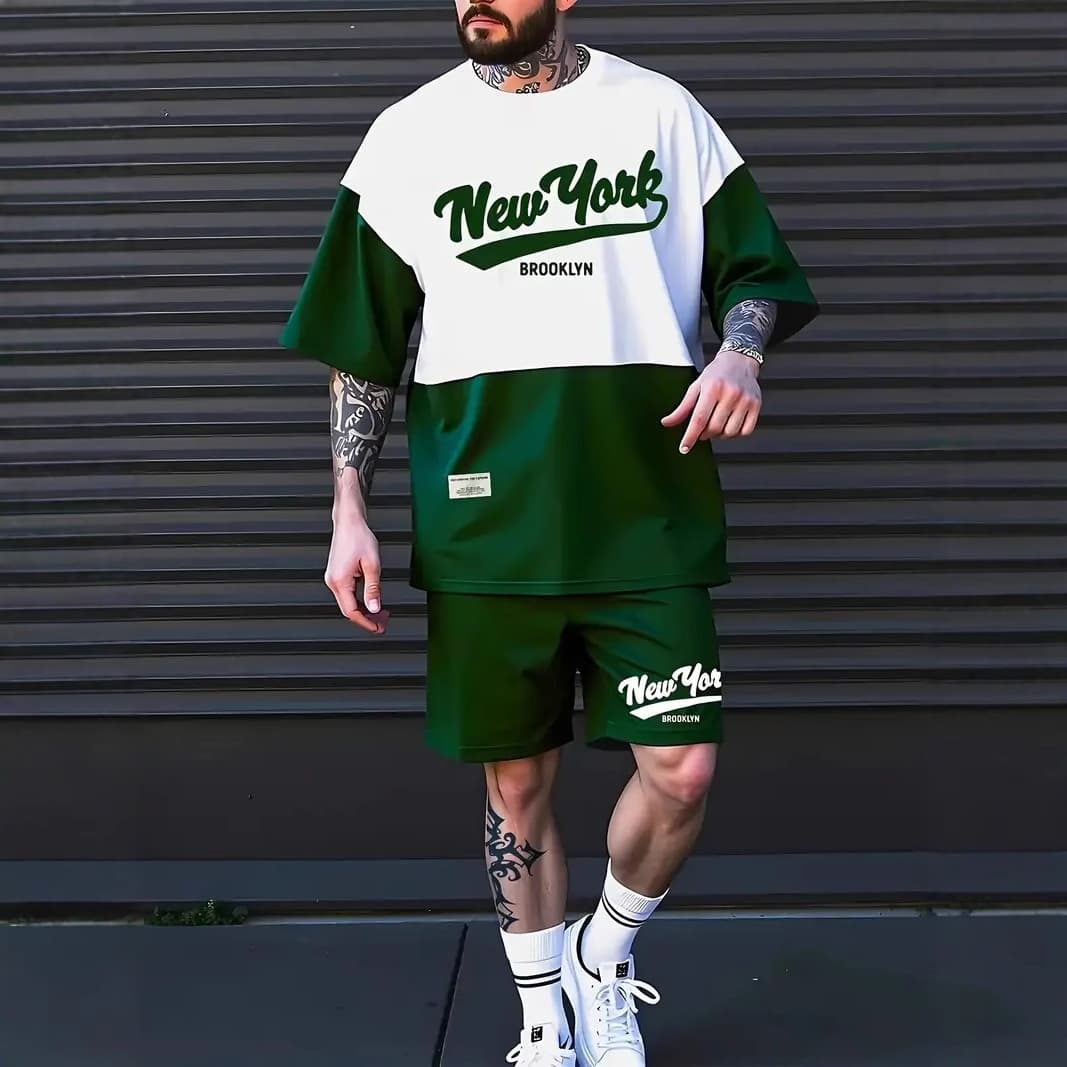 Cross-border foreign trade AliExpress Amazon T-shirt short-sleeved European and American New York letter printing cross-border summer new men's clothing