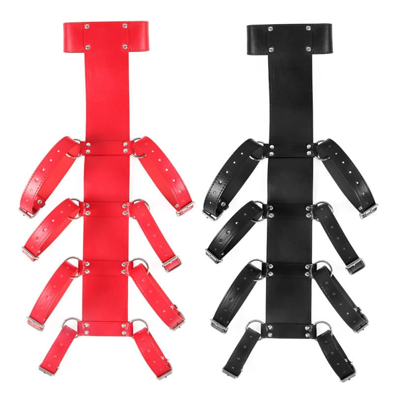 SM New Back Reverse Handcuff Cross Hand Forced Leg Spreader Open Lift Hip Arch Full Body Bondage Strap Hot Selling Drop Shipping