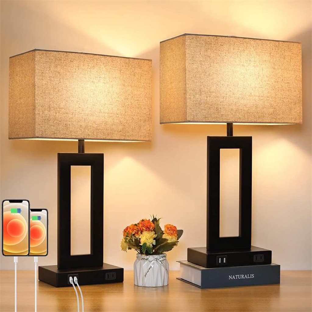 Table Lamp Bedroom Bedside Retro Classic American Simple Amazon Touch Three-level Dimming USB Charging Table Lamp
