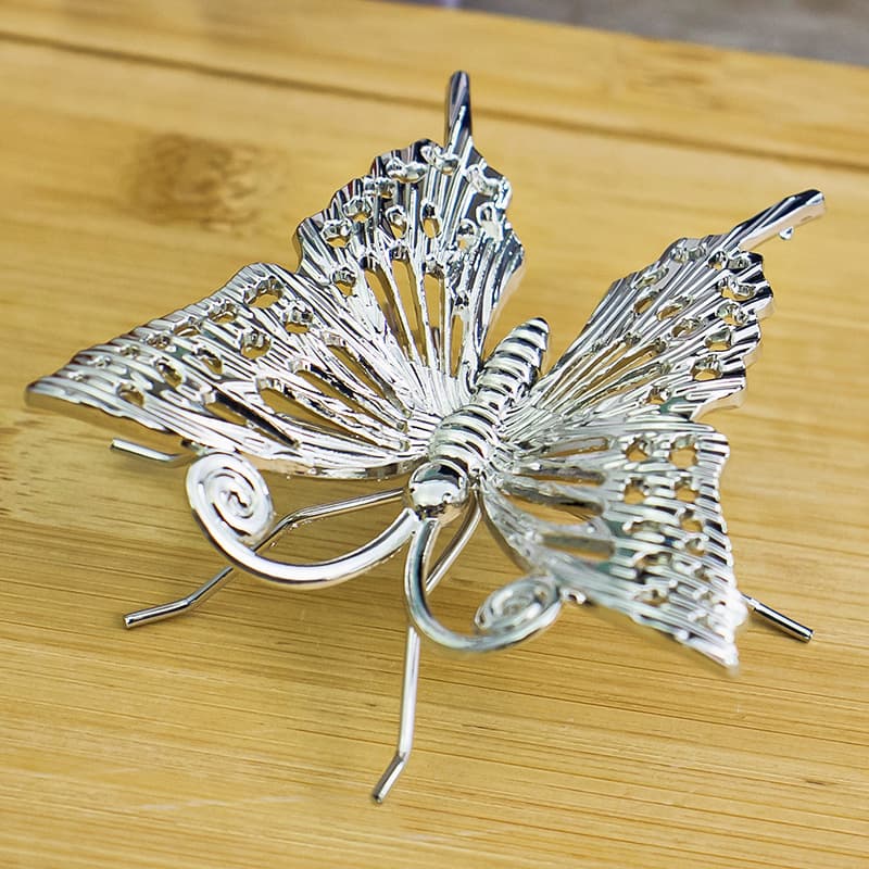 Factory Direct Butterfly Metal Tea Pet Ornament Alloy Lid Rest Tea Pet Tea Play Kung Fu Tea Set Craft Accessories