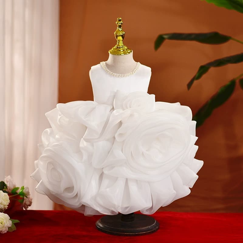 Girls Dress Princess Dress Fluffy Gauze Birthday Party Dress New Baby Girl Piano Violin Performance Dress
