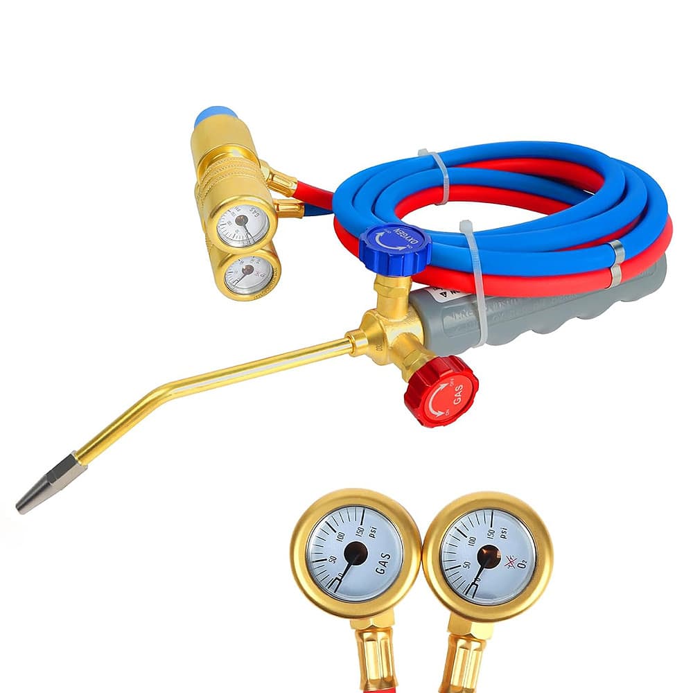 Portable All-Copper American-Style Pressure Gauge Oxygen MAPP Gas Propane Welding Torch Quick Solder Torch Cross-Border Special