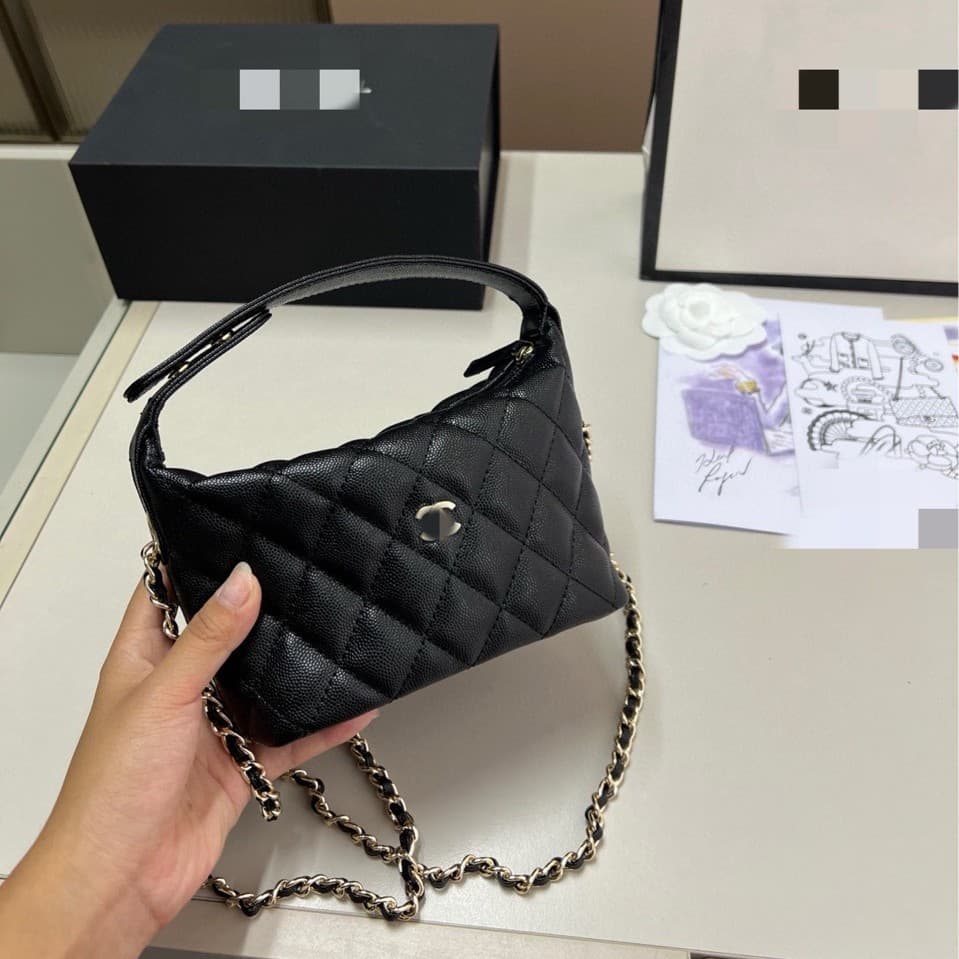 25th Early Spring New Style Caviar Calfskin Lunch Box Bag Vegetable Basket Dumpling Bag Casual Versatile Underarm Women's Bag