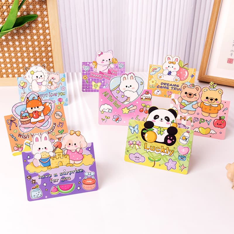 Cartoon Children's Day Die-Cut Encouragement Cards with Cute Souvenir Designs