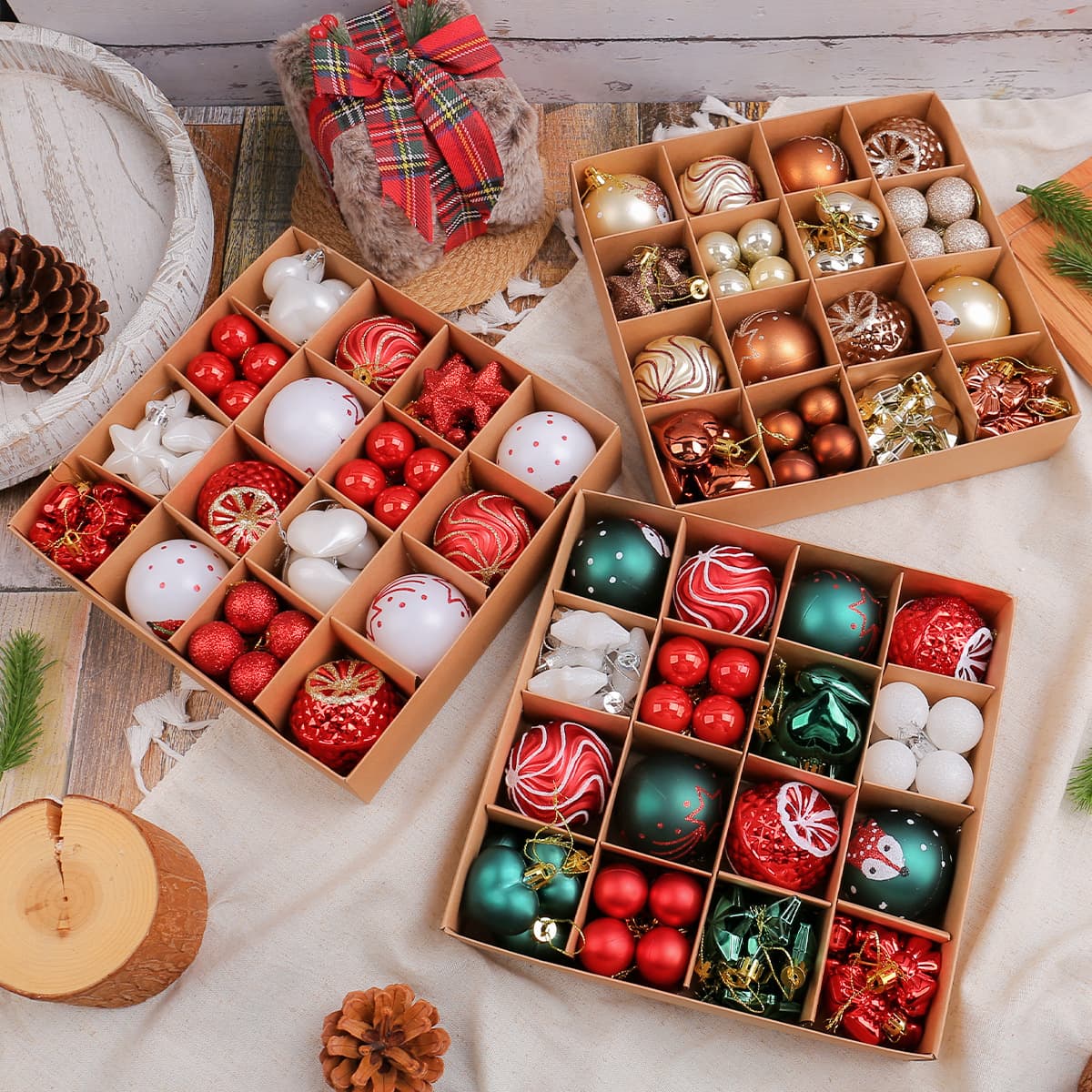 Amazon Christmas ball gift box Christmas decorations party dress ball set Christmas tree ball pendant