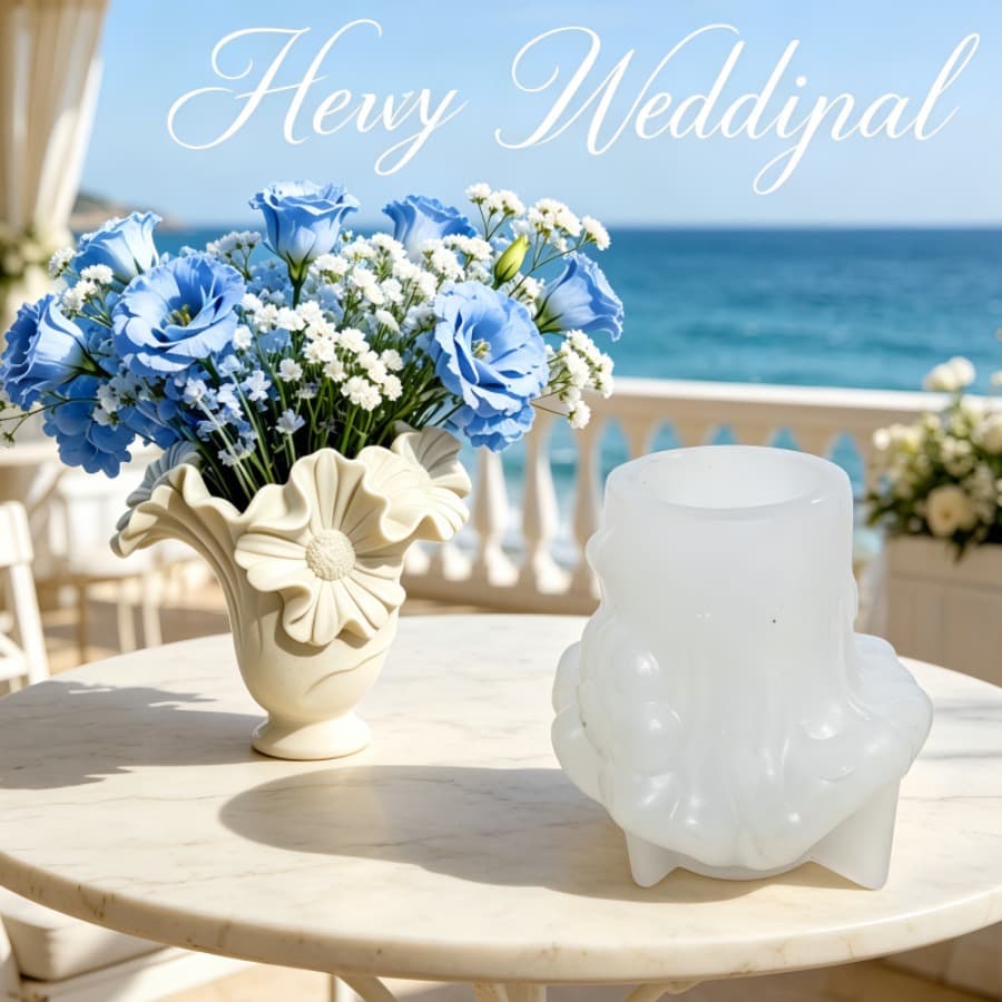 Three-dimensional flower vase silicone mold light luxury ins style daisy flower container DIY aromatherapy plaster glue home
