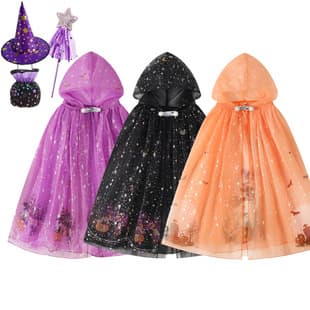 Cos Halloween Children's Performance Costume Cape Cloak Family Adult Witch Costume Accessories Props