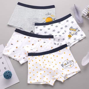 Children's Underwear Boys' Boxer Briefs Pure Cotton, Big Kids 10 Boys Kids 12 Four-Corner Pants 15 Years Old Shorts Elementary Student