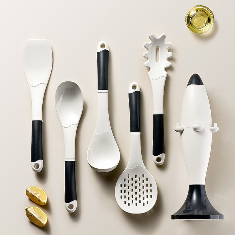 Cross-border Silicone Kitchen Utensils Set 6-Piece with Storage Rack Non-stick Cooking Spatula Spoon Kitchen Utensils